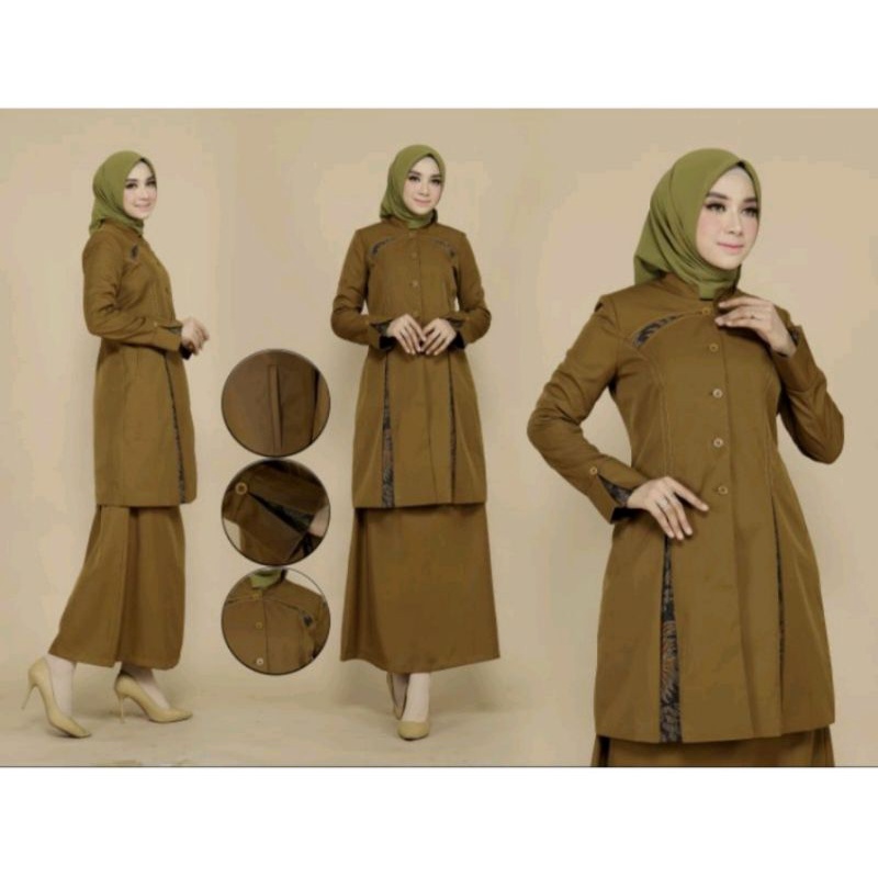 Seragam Pemda Tunik / Baju Pemda Tunik / Baju Guru Tunik / Blazer PNS Tunik Wanita / Pemda Tunik Lis