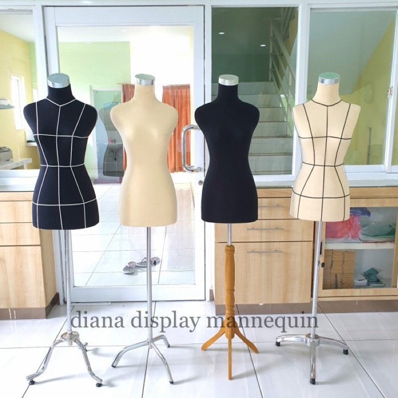 PATUNG MANEKIN WANITA DEWASA DRESS MAKING FULL FOAM BUSA TUSUK JARUM POLOS POLA SET DENGAN KAKI BESI