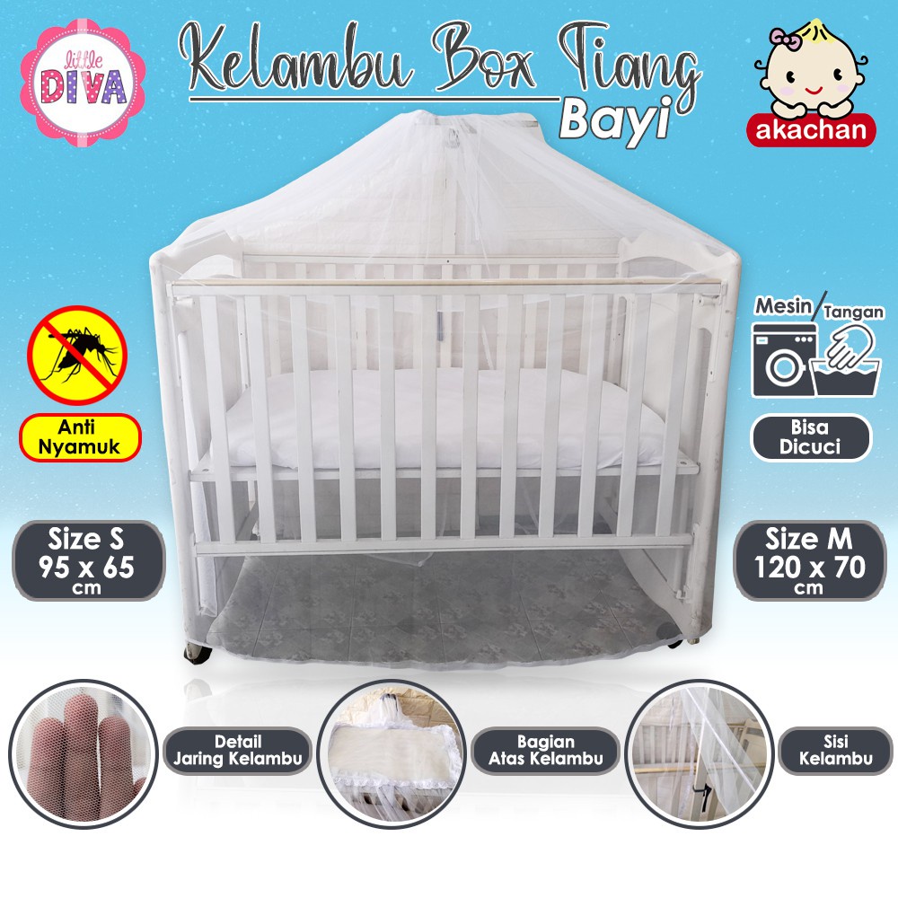 PO KELAMBU Tiang Ukuran L (large) - Sarung Anti Nyamuk Untuk Box Bayi  Buka Tutup Akachan klambu