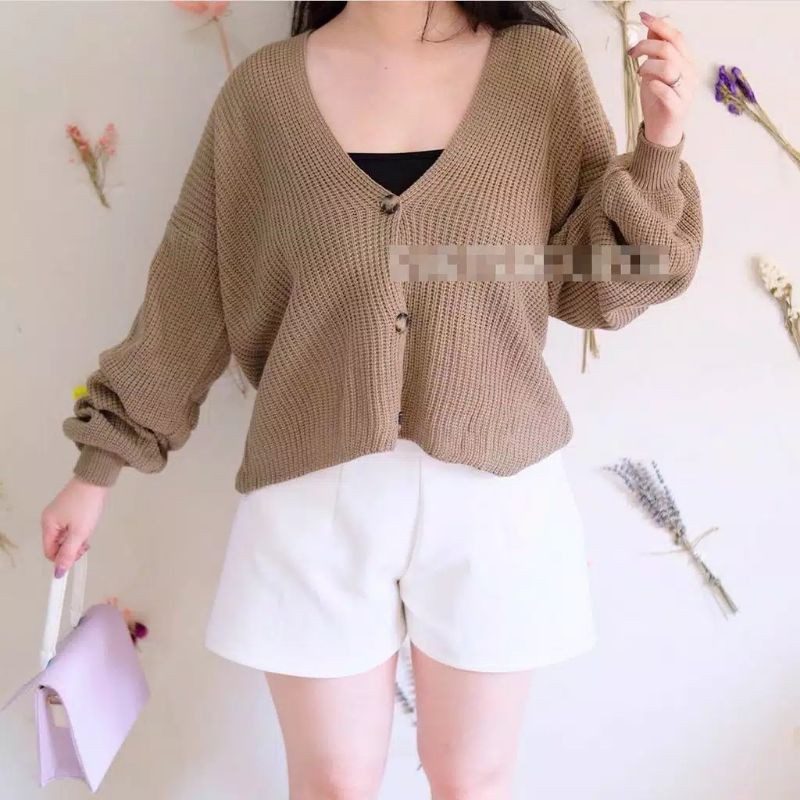 (BISA COD) VINA KNITTED CARDY / CARDIGAN RAJUT WANITA / Korea Style