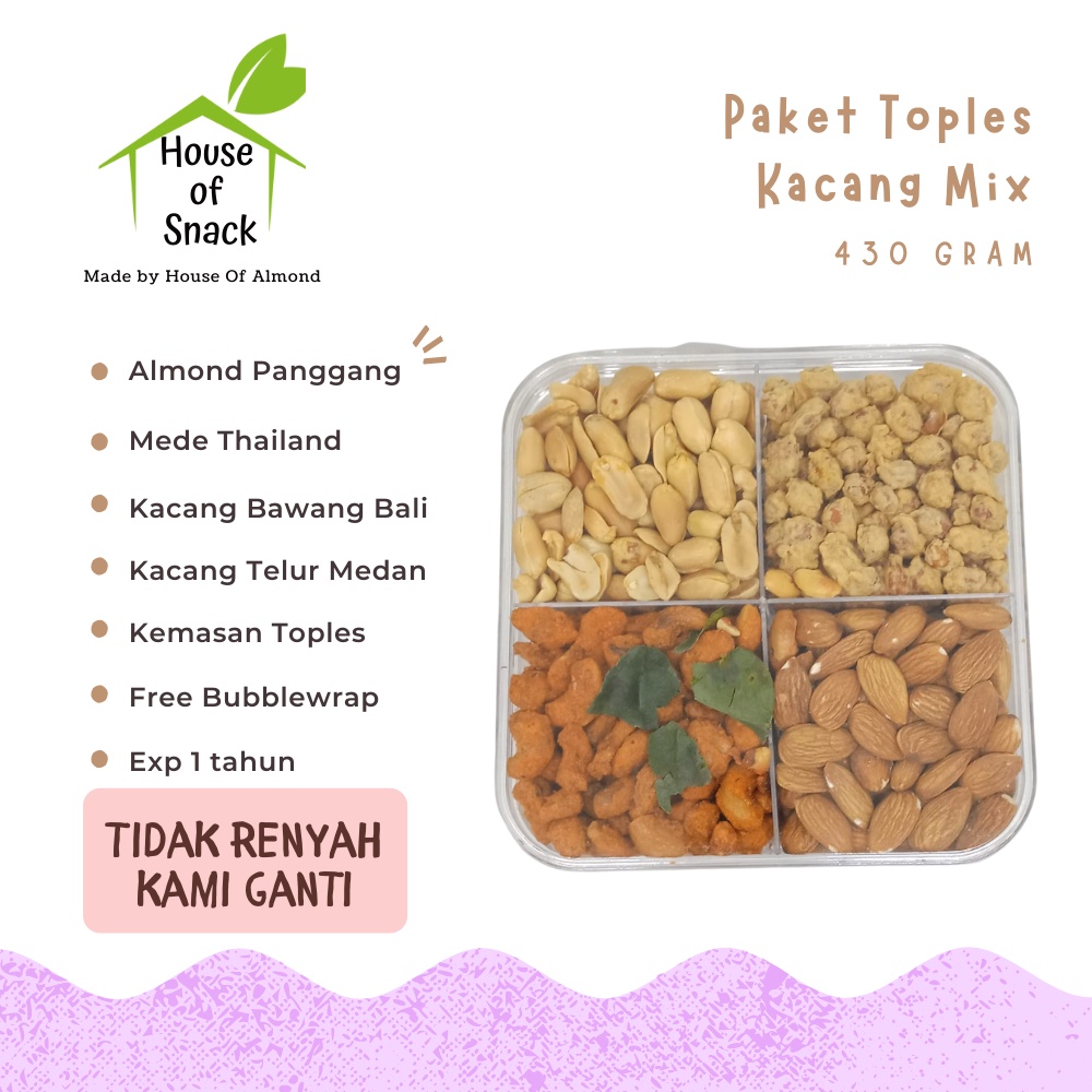 

Paket Toples Mix Kacang (Kemasan Toples Sekat 4)