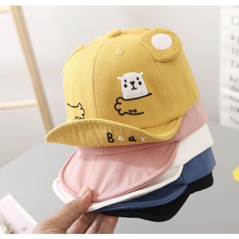 TOPI BASEBALL HUG BEAR TOPI ANAK MOTIF BERUANG LUCU IMPORT FASHION TOPI ANAK