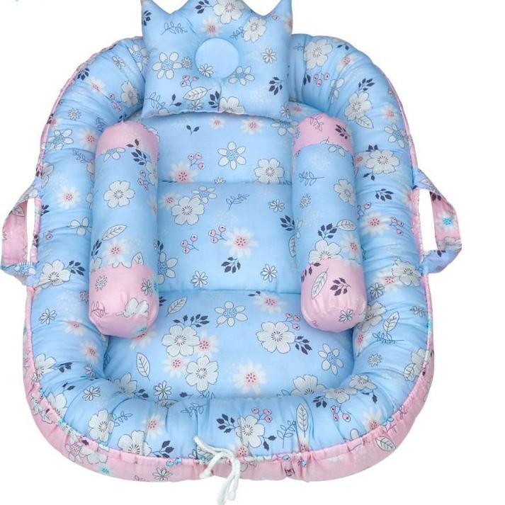 Terbaru.. [ New Arrival ] Babynest kasur Bayi Portable | motif Bisa Bolak balik| bantal guling kelam
