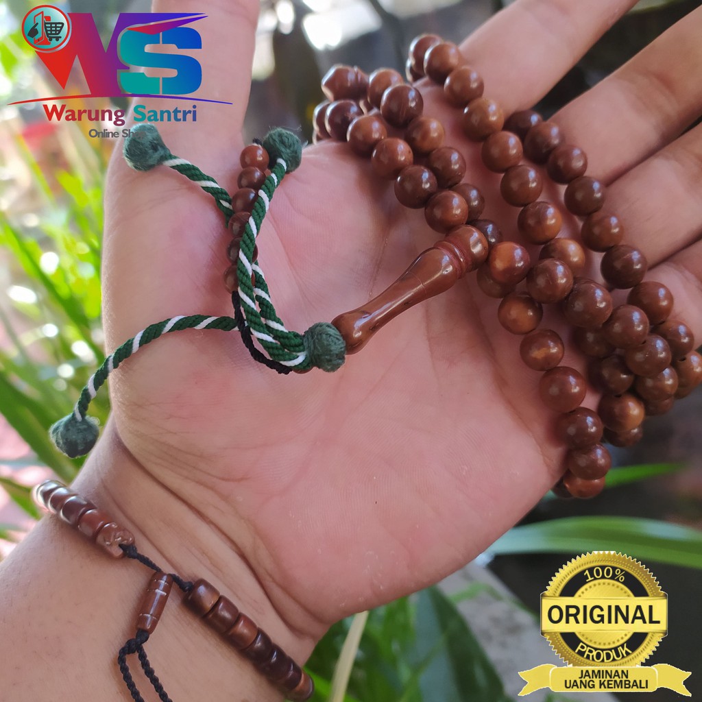 Tasbih kaokah kaukah kokka 99 butir ukuran 9mm+ Coklat Asli original