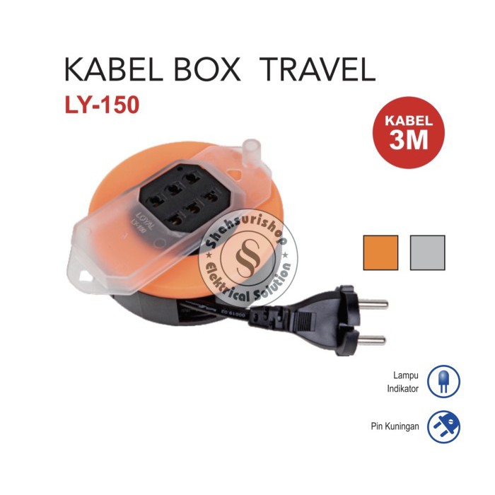 LOYAL ROLL KABEL BOX MINI TRAVEL LY 150 3M 3 M METER 3 LUBANG