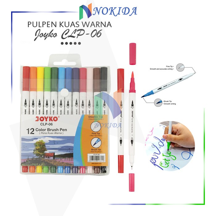 

Nokida Pulpen Kuas Warna Joyko CLP-06/12 pcs / Ballpoint Pena Pen Colour 1 Pack