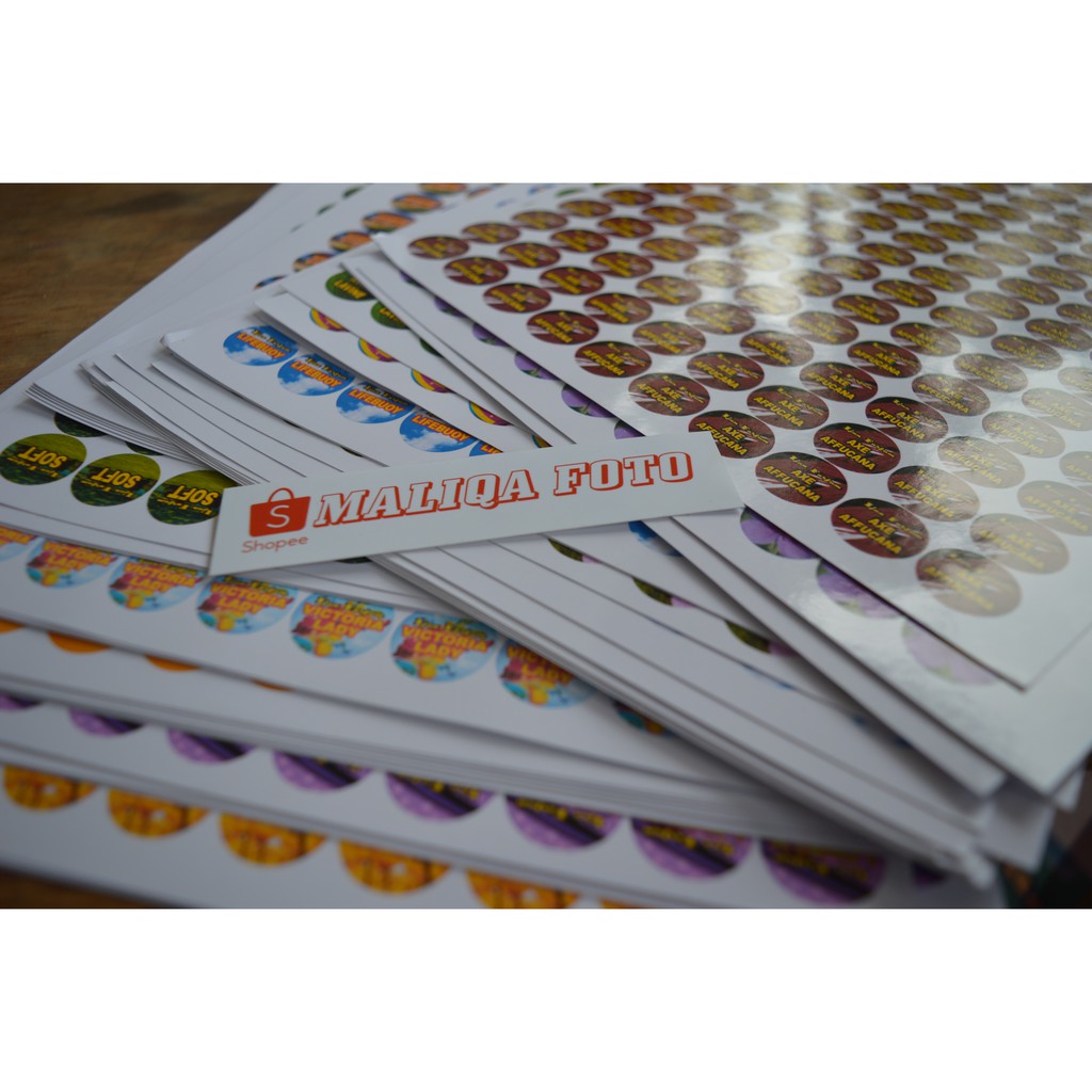 Cetak Print Stiker Sticker Glossy Label Logo Brand Merek Cetak Print Stiker Sticker Glossy Label Logo Brand Merek