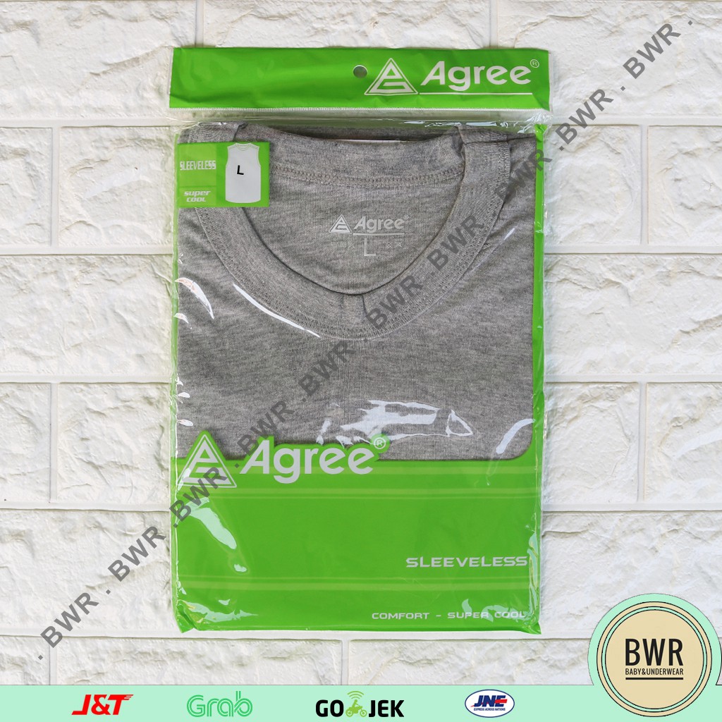 Tangtop Agree SA005 ABU ABU / Kaos Dalam Pria Tangtop Agree Plastik Hijau Supercool - Bwr