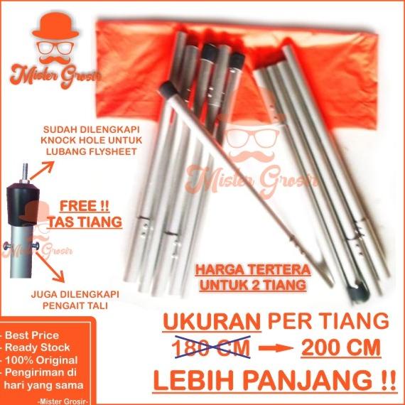 2Pcs Tiang Alumunium Flysheet Tenda Camping Awning Mobil Campervan