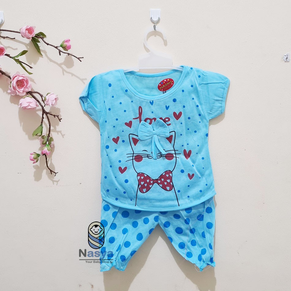 [N-034] Setelan Baju Bayi perempuan motif animal (0-6 bulan) Lucu dan Murah