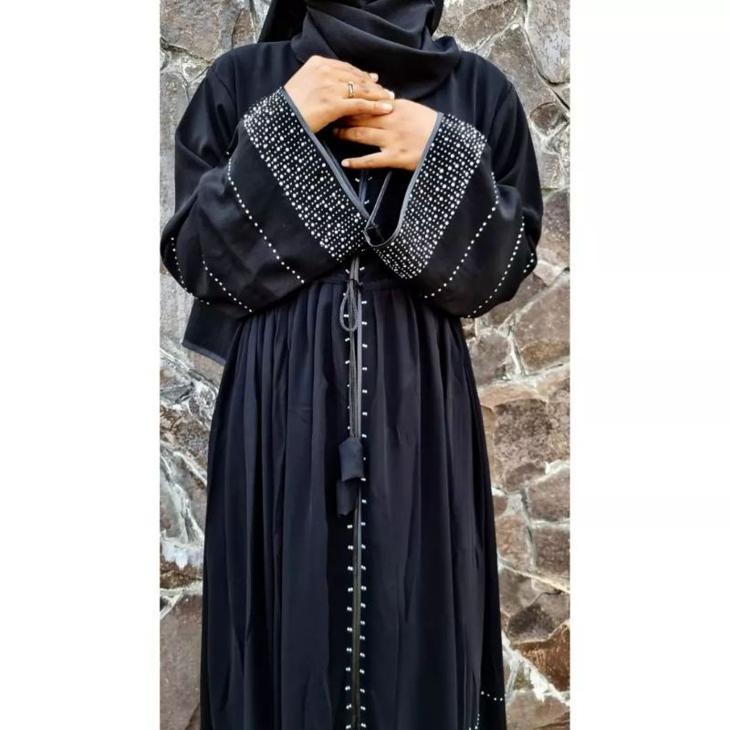 Gallery Exclusive Abaya Hitam Syari Gamis Bordir Turkey Haura Swarosvky