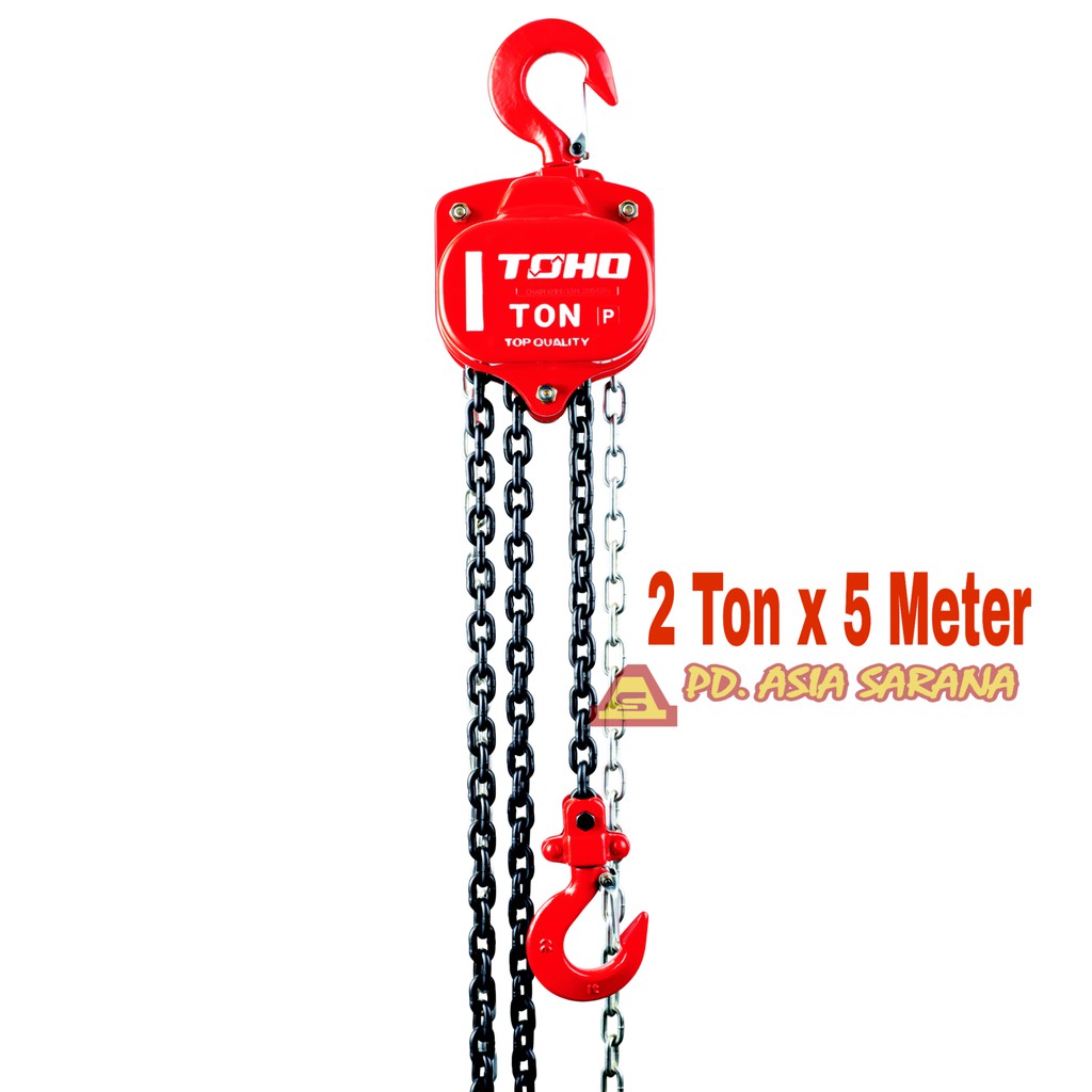 Chain Block Hoist 2 Ton X 5 Meter Toho Katrol Takel Kerekan 2t X 5m Shopee Indonesia