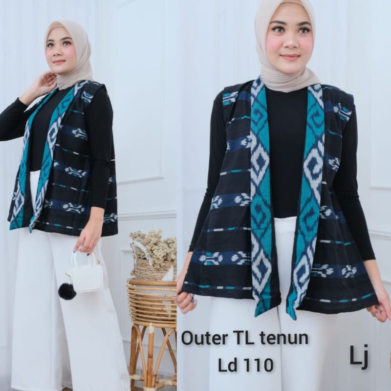 outer TL tenun ori tenun troso vest outer wanita