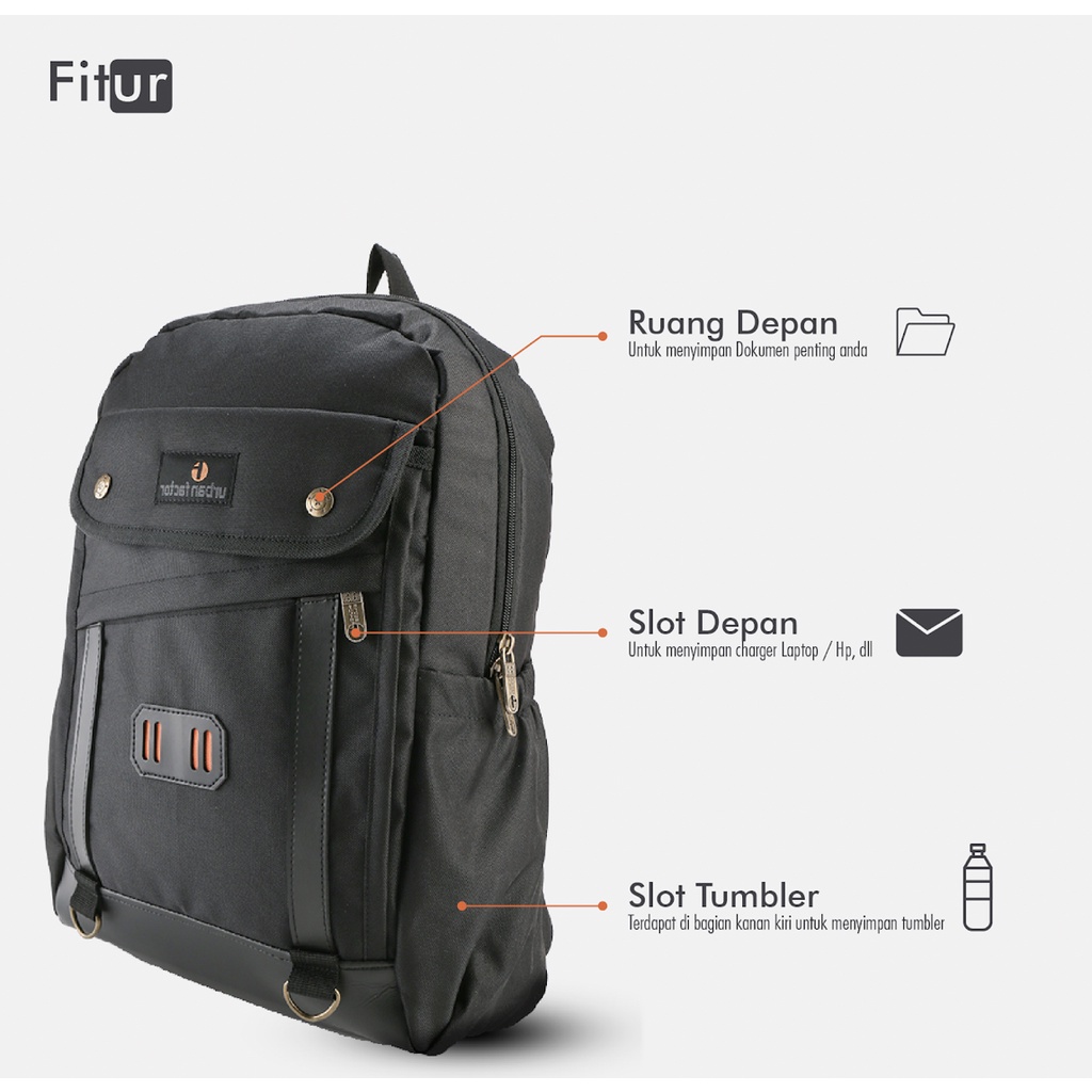 FRESCO BLACK | MNM X URBAN | Tas Ransel Punggung Pria Wanita Backpack ORIGINAL