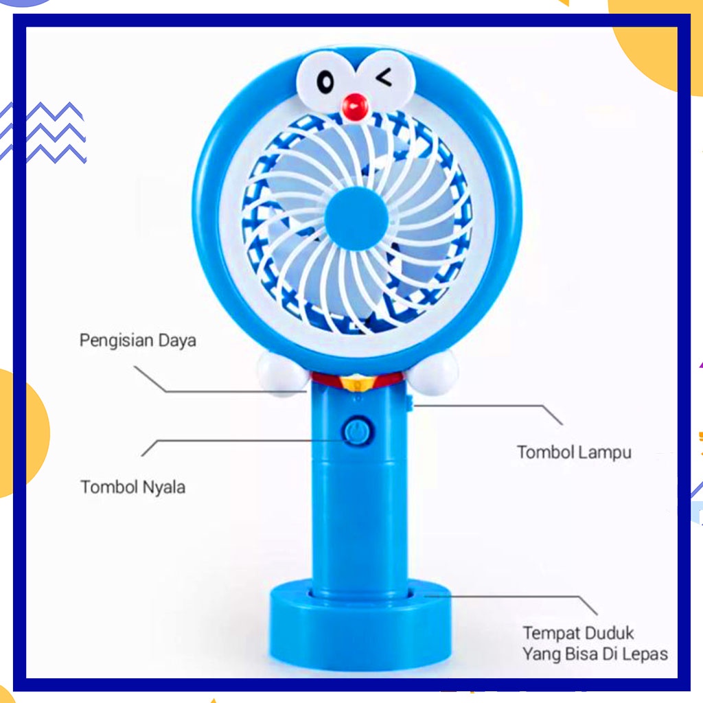 Kipas Angin Tangan Mini Karakter LED / Kipas Genggam Karakter / Standing Mini Fan Portable Karakter