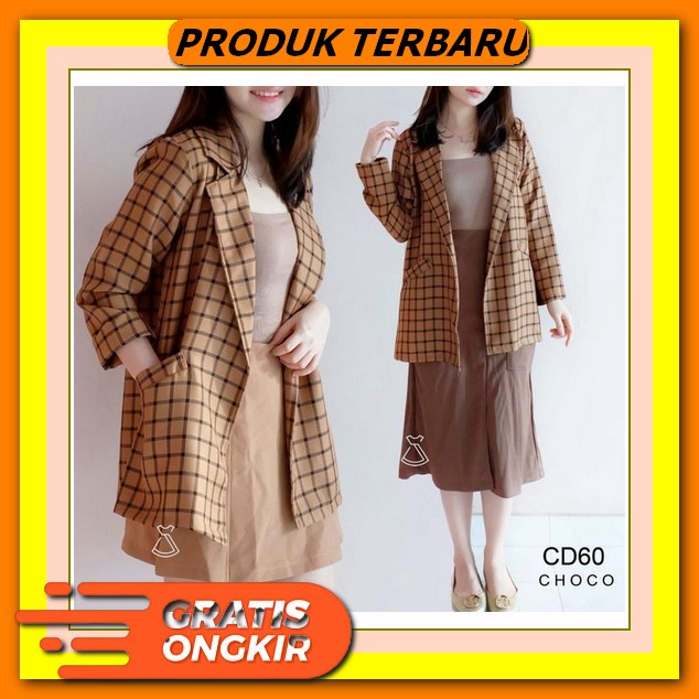 Blazer Kemeja Wanita Lengan Pendek Kasual Korea Import Crop Model Terbaru - Blazer Wanita Model Keki