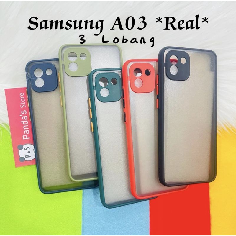 Case Samsung A03 Real ( 3 Lobang ) Softcase My choice Original + Ring Kamera / Pelindung Kamera (PsS)