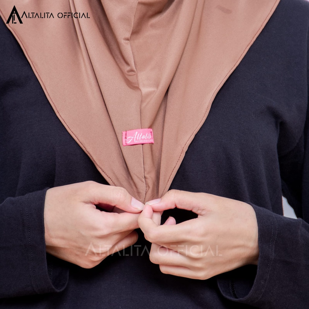 Altalita - Hijab Sport Instan pet Bahan Jersey Spandek Premium Polos Cocok Untuk Sekolah Olahraga dan Sehari-Hari