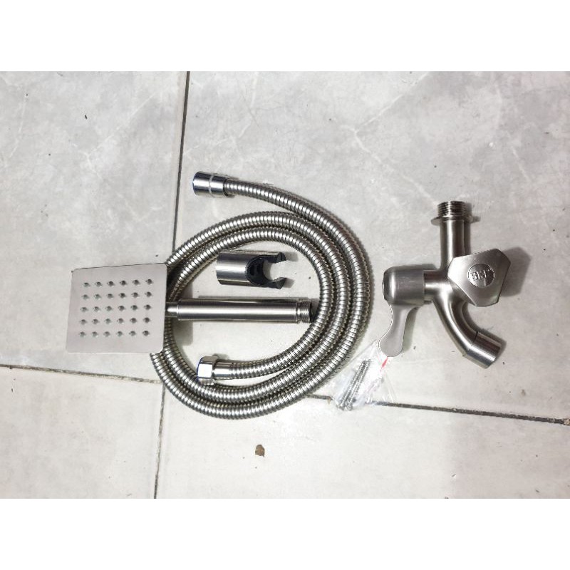 paket shower mandi minimalis stainless SUS304 dan kran cabang PROMO