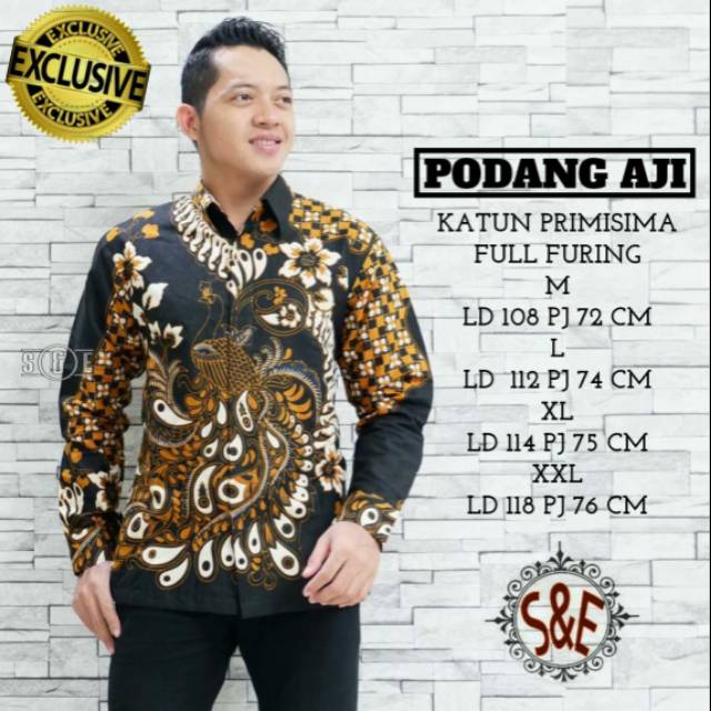 Kemeja Batik Pria Terbaru PODANG AJI Bahan Katun Primisima Full Furing