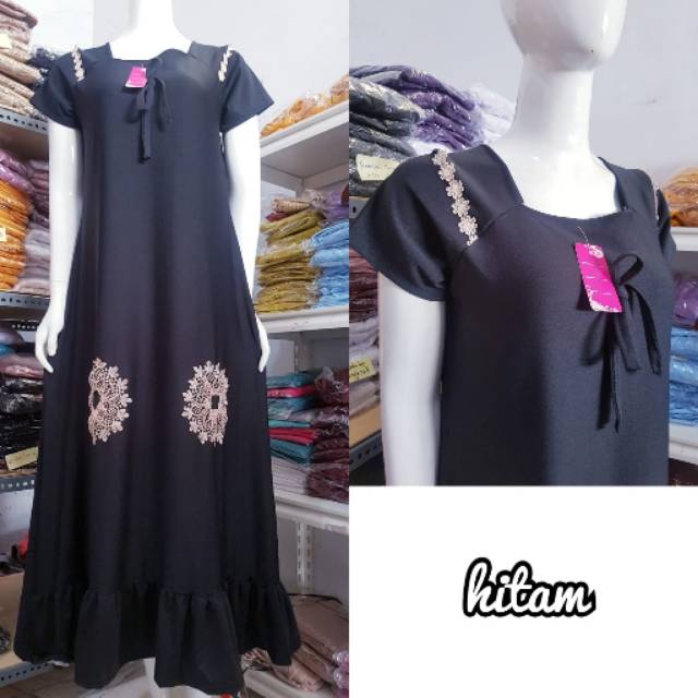 Daster panjang lengan pendek ukuran fit to L model arab