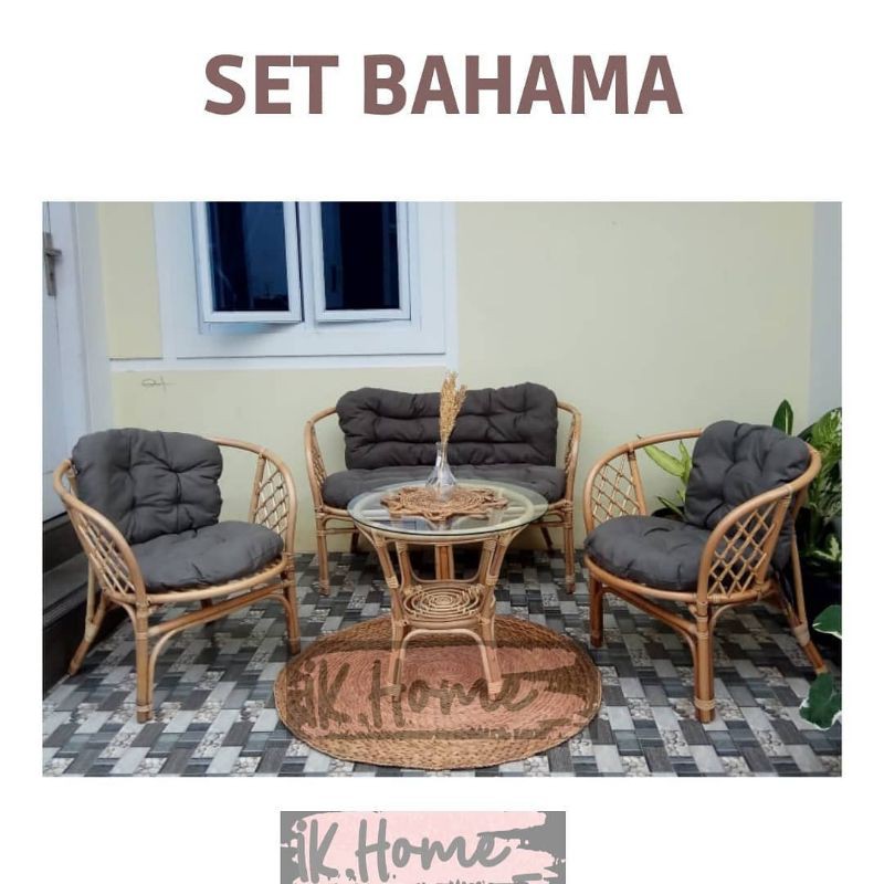 KURSI BAHAMA ROTAN CUSTOM HITAM/FREE ONGKIR JABODETABEK/ ROTAN ASLI/KURSI ROTAN TERAS, TAMAN, TAMU 1