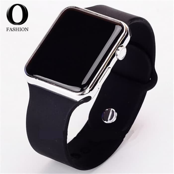 JAM TANGAN DIGITAL FASHION WANITA PRIA TYPE SQUARE INNER BLACK - Merah