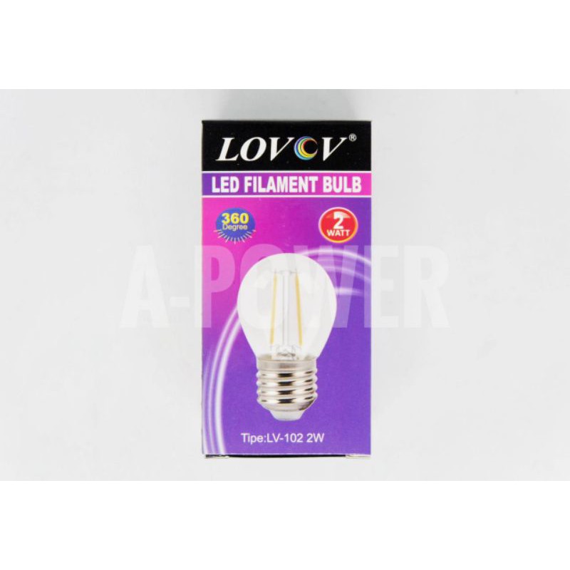 Lovov - Lampu LED Filament E27 Edison G45 2W