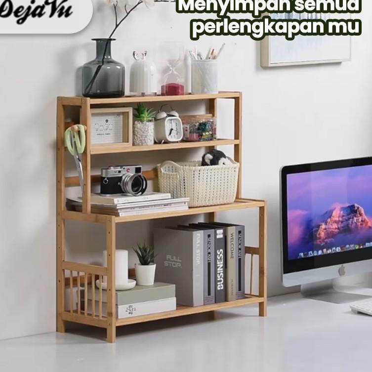 Q7P9 Dejavu Rak Buku Kayu Meja Rak Stationery Desktop Sge Rak Penyimpanan Buku Organizer Meja HRB106