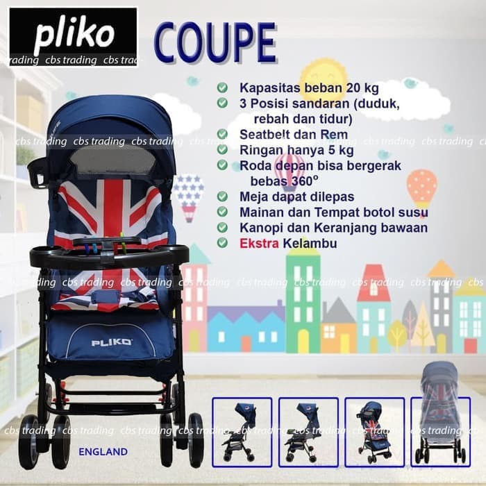 Makassar - Stroller Pliko Coupe 208 / Stroller Bayi Pliko 208 Coupe / Kereta Dorong Bayi Pliko