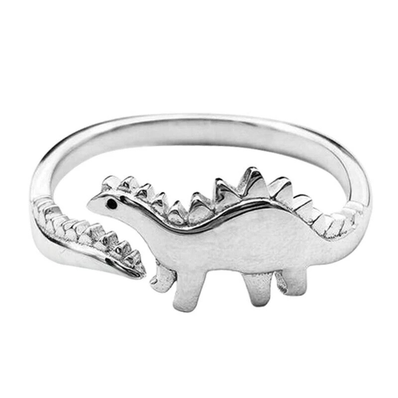 Cincin Model Terbuka Dapat Disesuaikan Desain Hewan Dinosaurus Untuk Unisex