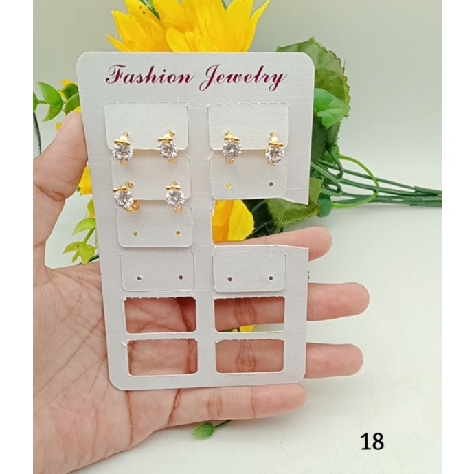 Anting wanita permata putih model terimut