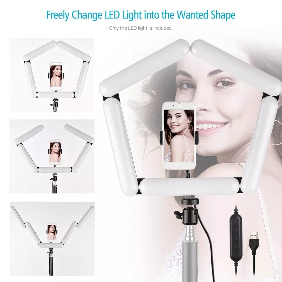 LAMPU V8 RINGLIGHT SELFIE MAKEUP MODEL SEGILIMA / 5 LAMPU 14 INCH