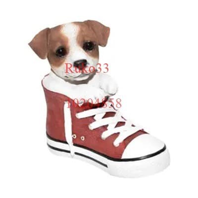 Patung Taman Jack Russell Shoe Left / patung hias taman anjing