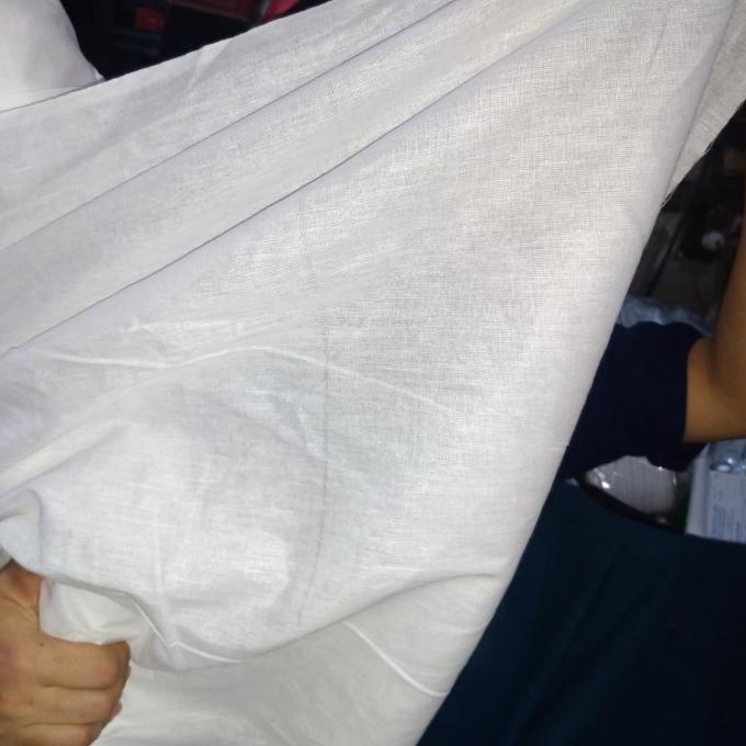 kain tetoron warna putih per meter