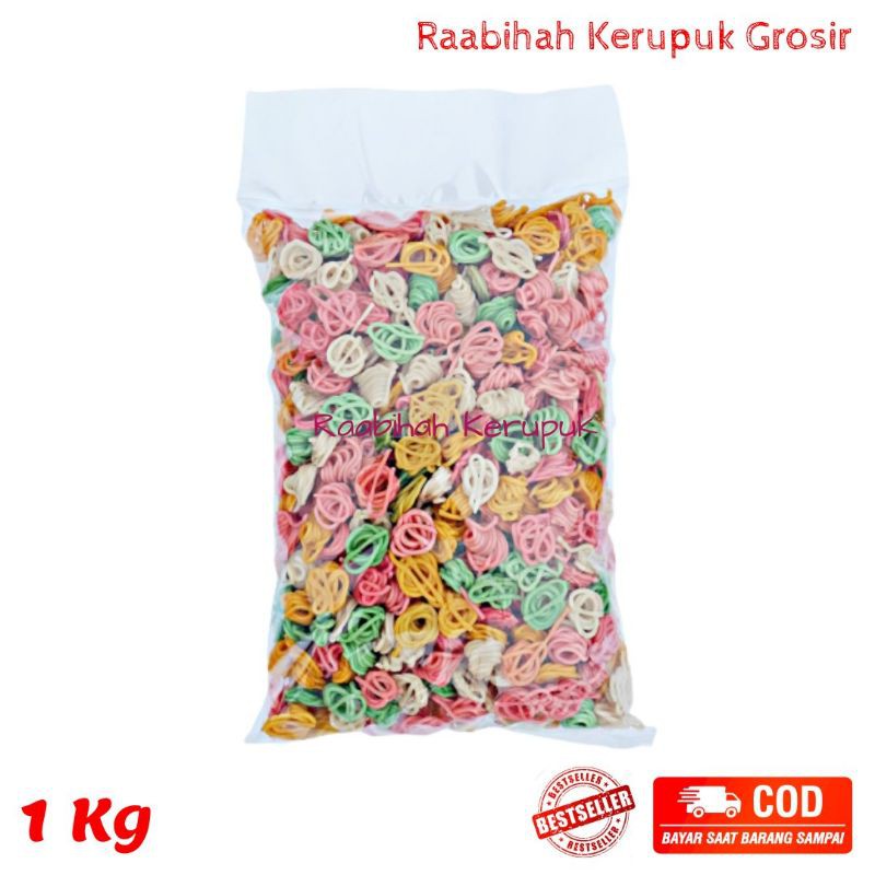 

KERUPUK KEONG 1 KG / KERUPUK IKAN MENTAH WARNA WARNI // BENTUK TUMPENG