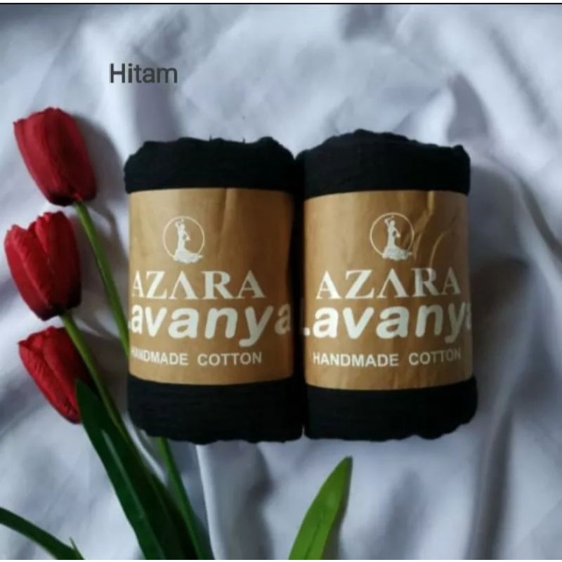 pashmina kusut polos / hijab pashmina crinkle premium-Hitam