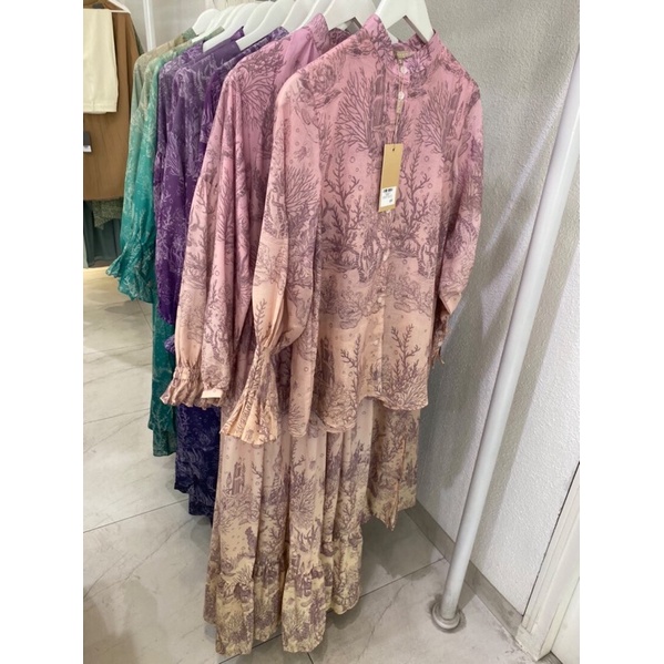 Benang Jarum El Mar Minorca Shirt Drawstring Dress Wrap Outer Tiered maxi Dress Bj buttonscarves Bs