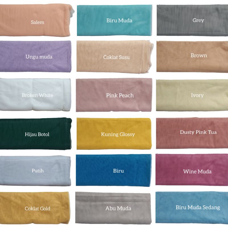 Kain tile polos halus &quot;Lebar 150cm&quot; soft tulle tule lembut