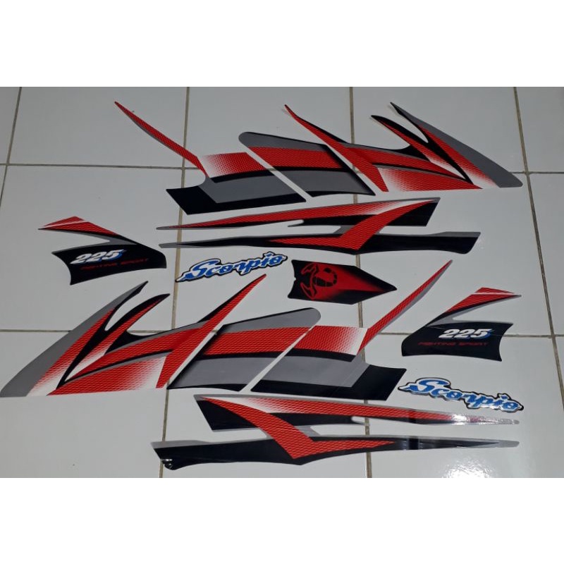 (siap kirim) striping sticker motor yamaha Scorpio 225 G 2004 tangki kotak