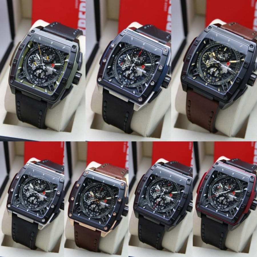 JAM TANGAN PRIA EXPEDITION 6815 E6815 LEATHER / TALI KULIT ORIGINAL GARANSI RESMI 1 TAHUN