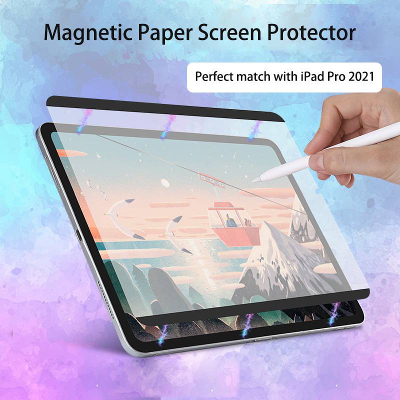 Kertas Film Pelindung Layar Magnetik Dapat Dilepas Untuk Ipad Pro 11 12.9 Ipad Air 4 10.9 10.2 10.5