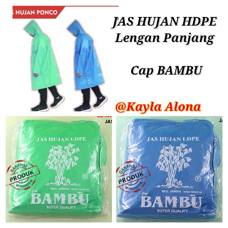 Jas Hujan Ponco Lengan Panjang Cap BAMBU