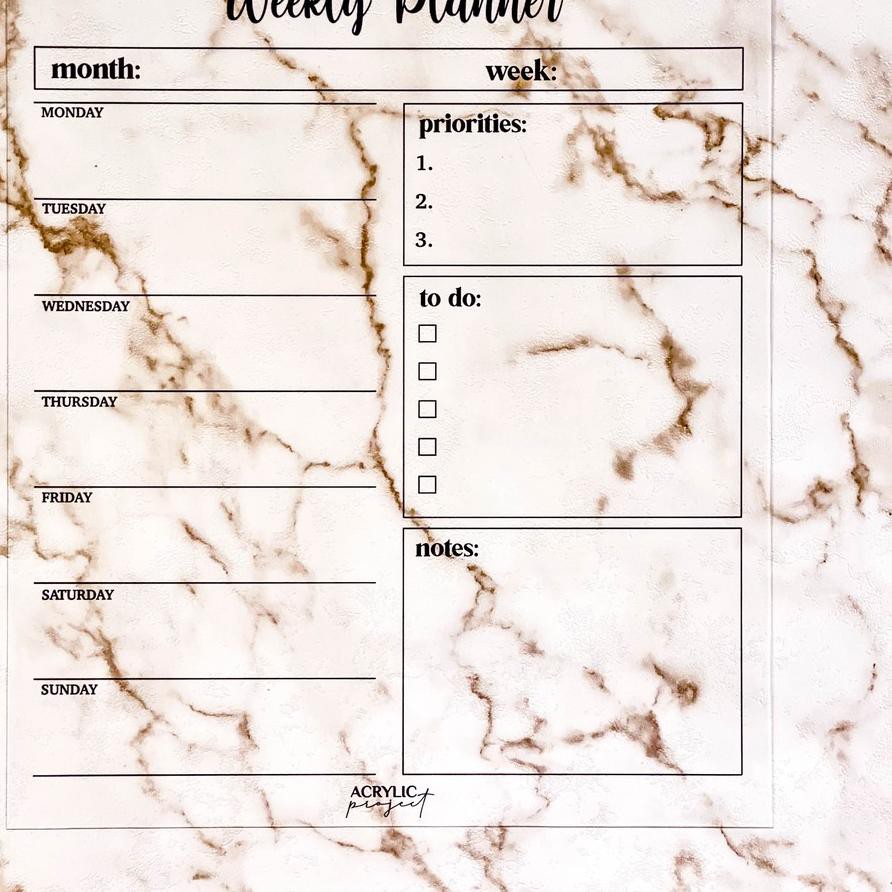 

❂ Acrylic Weekly Planner B Akrilik ✻