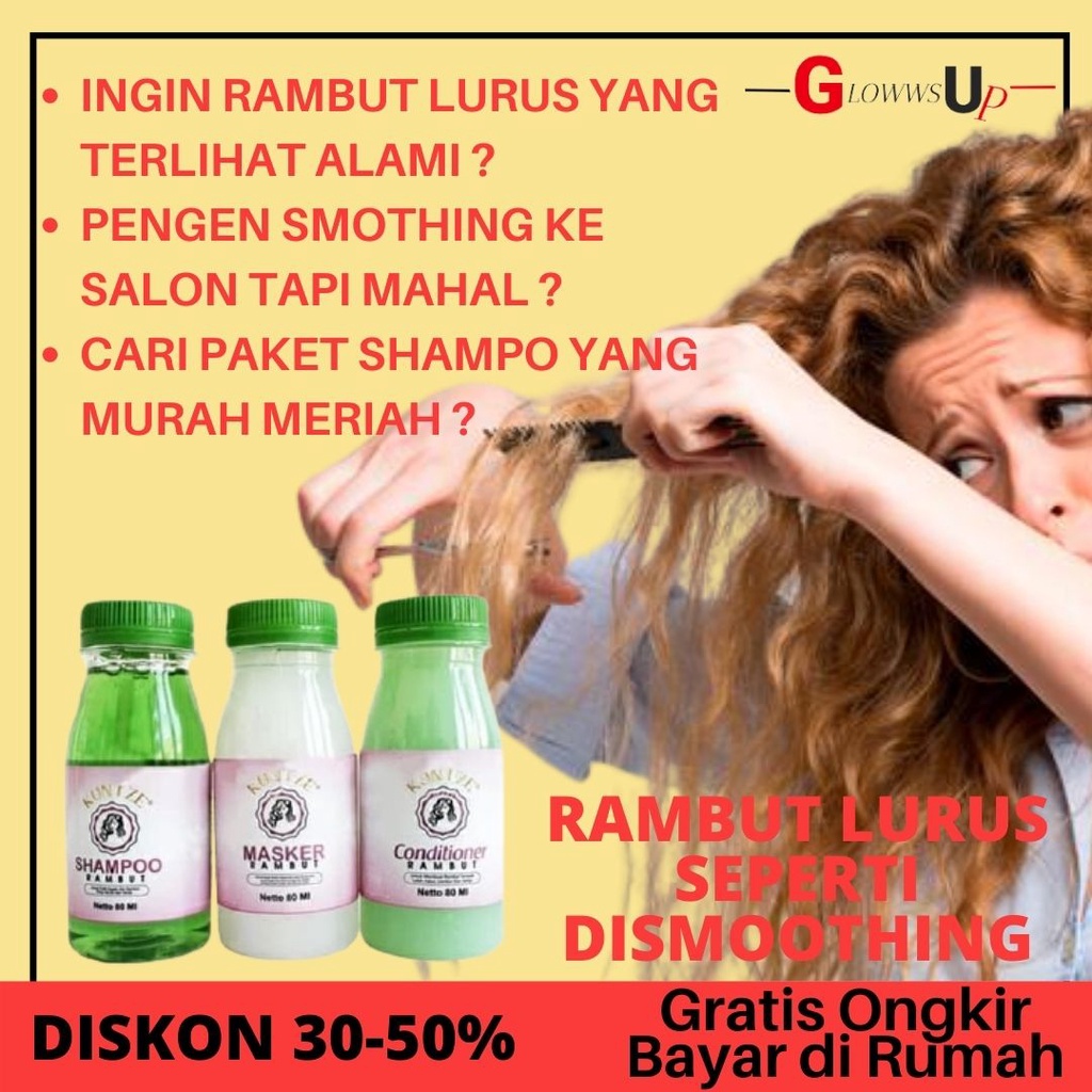 PELURUS RAMBUT PERMANEN KUNTZE PAKET SHAMPO PELURUS RAMBUT 3IN1 SHAMPOO CONDITIONER MASKER