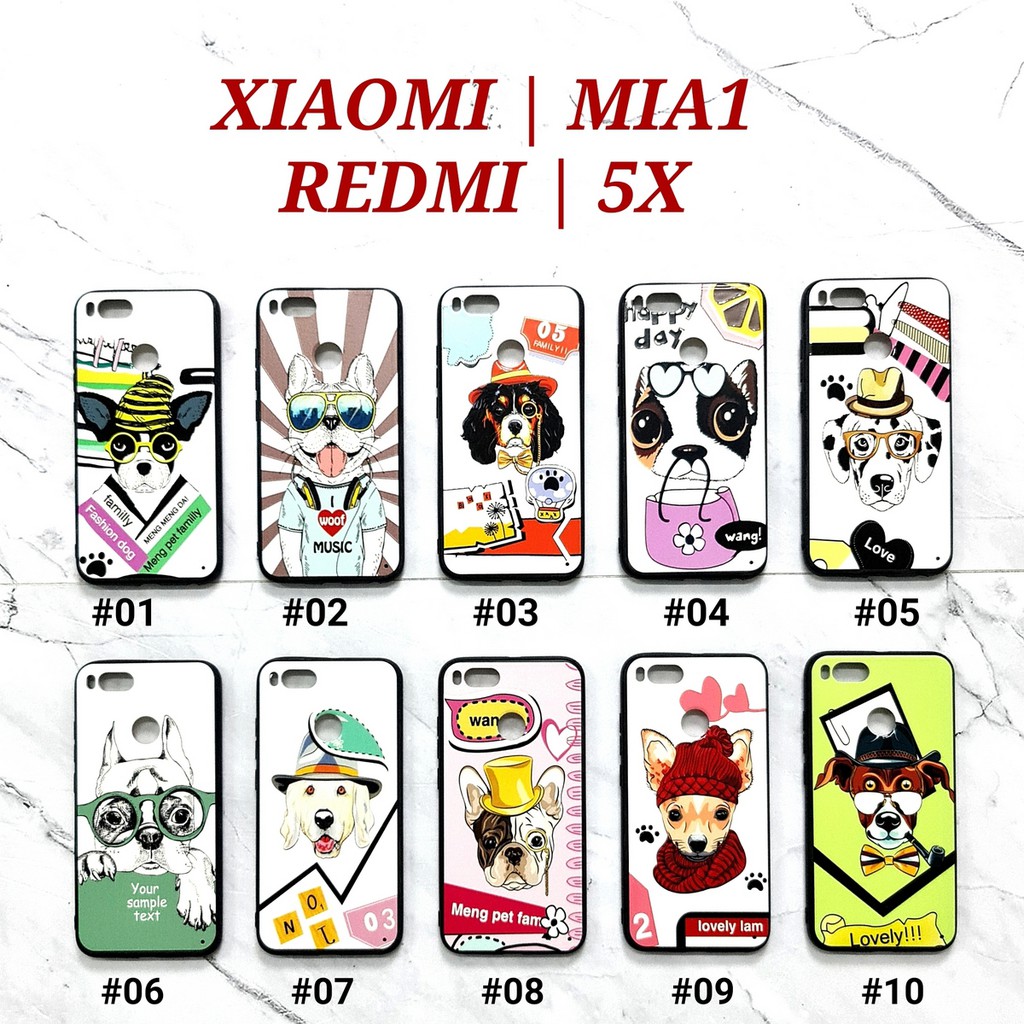 [ BUY 1 GET 1 FREE ] FDS - XIAOMI MIA1 REDMI 5X 4A 5 5A S2 REDMI NOTE 4 4X 5 5 PRO 5A 5 PRIME | cute DOG SERIES Soft Hard Case Embos UV