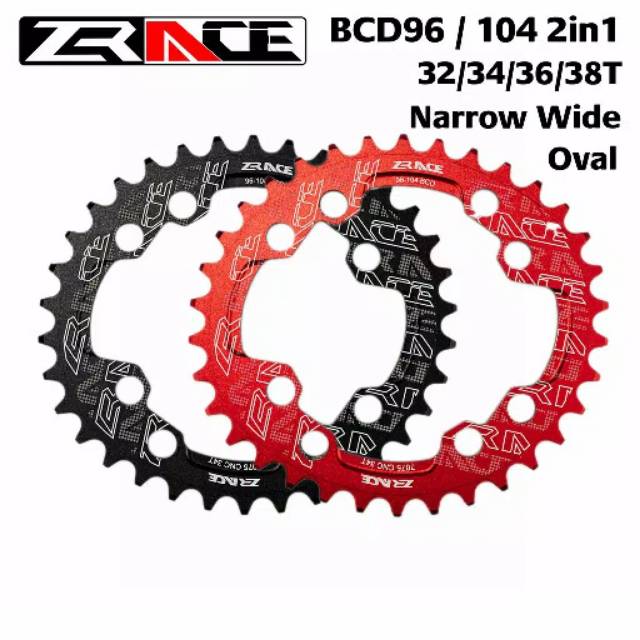 ZRACE Chainring Oval Single 32T 34T 36T 38T Bcd 96 Bcd 104 Narrow Wide . MTB AM DH DJ XC