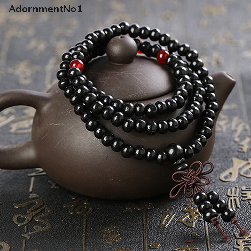 (AdornmentNo1) Gelang Meditasi Buddha Bahan Kayu Cendana Alami Ukuran 6 / 8mm Untuk Pria / Wanita