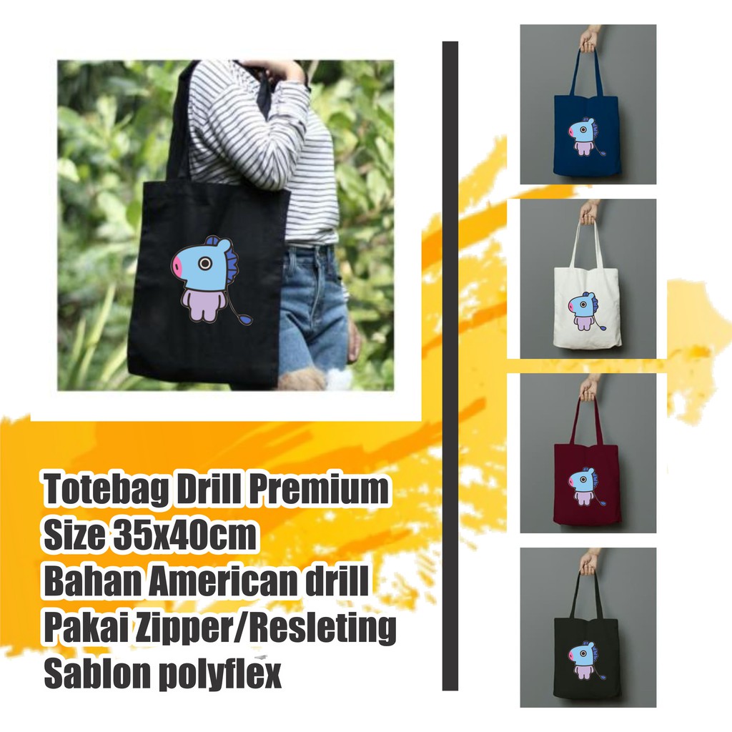 Totebag BT21 ( MANG ) ll PAKAI RESLETING