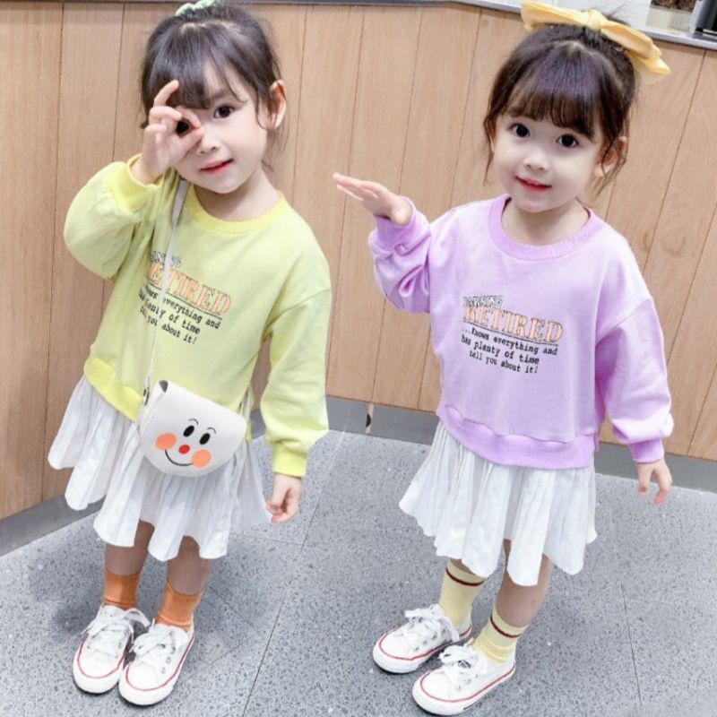 Dress anak import usia 34 tahun